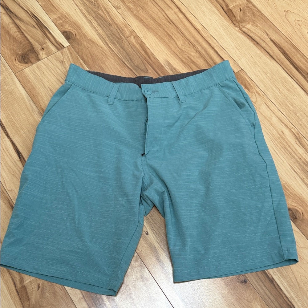 Men's Teal Flat Front Shorts